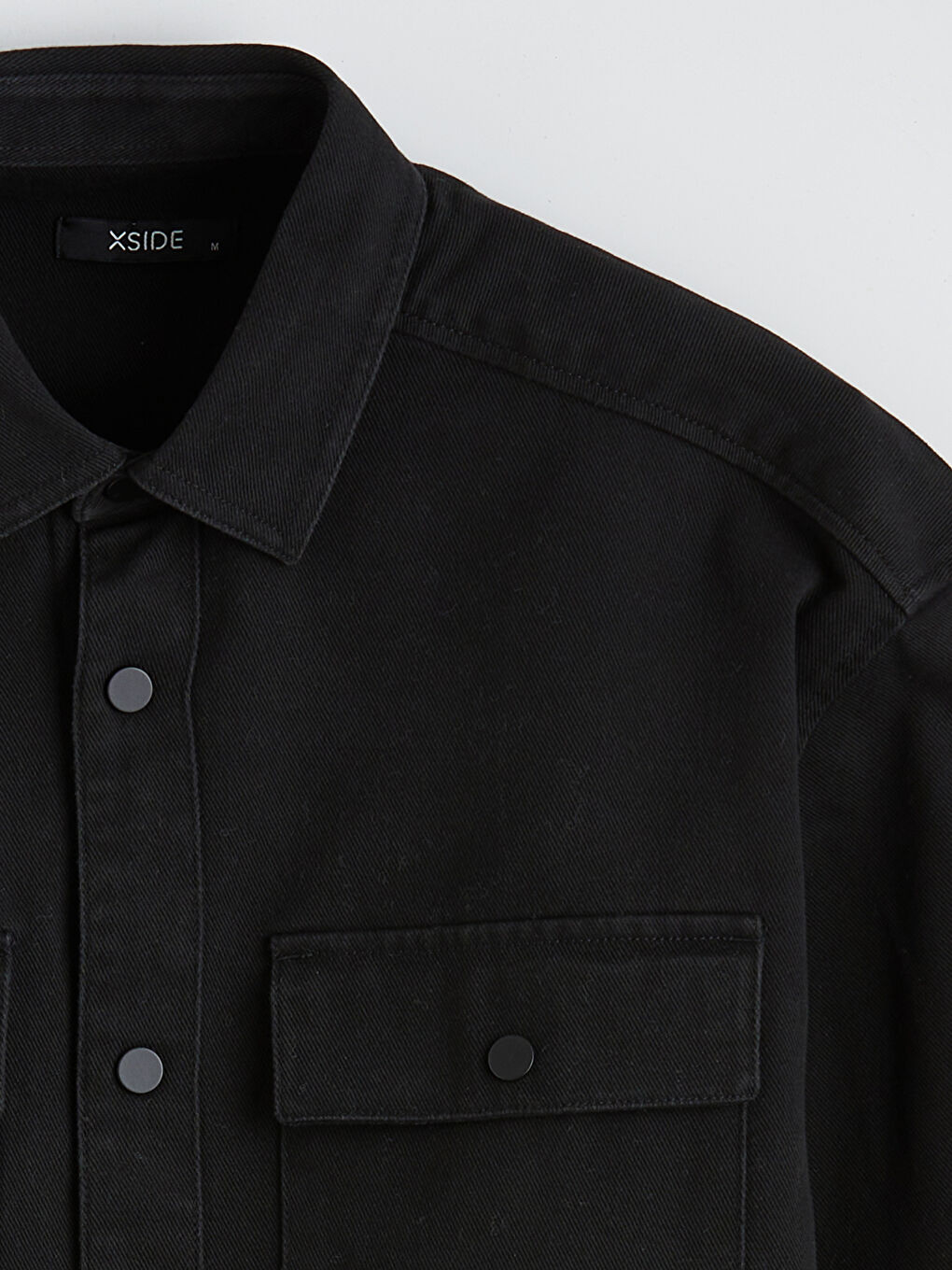 Мужская свободная верхняя рубашка из габардина-5