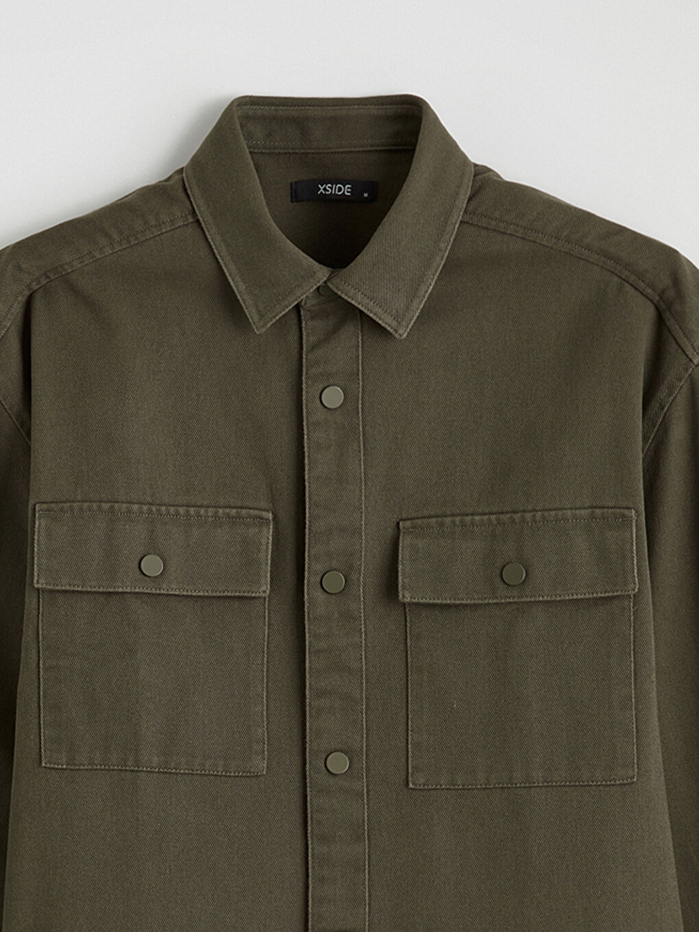 Мужская свободная верхняя рубашка из габардина-5