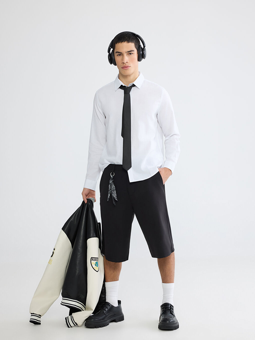 Мъжка риза с обикновена кройка от габардин.-1