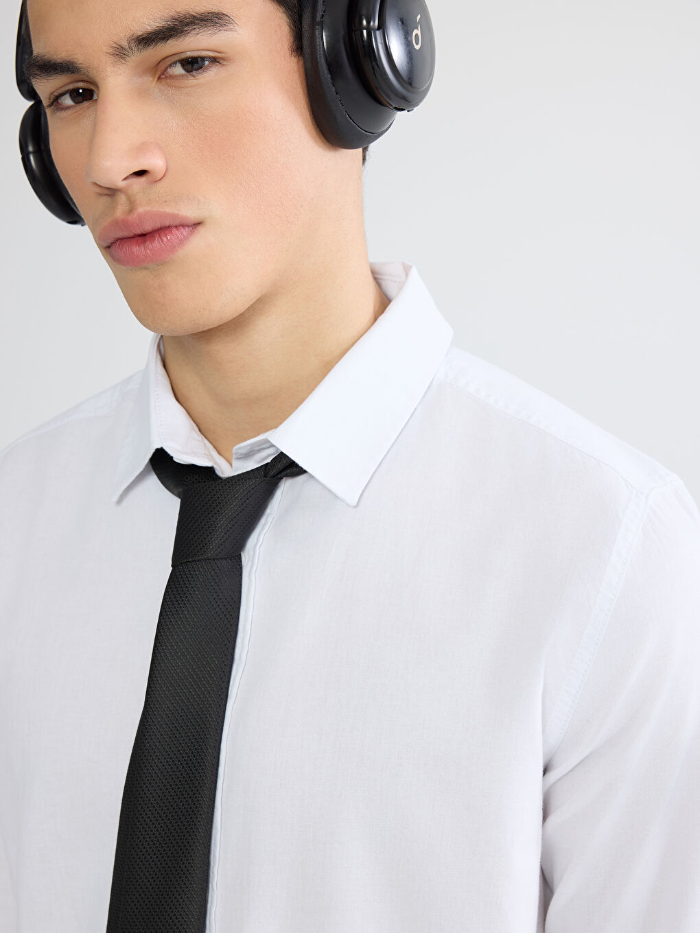 Мъжка риза с обикновена кройка от габардин.-2