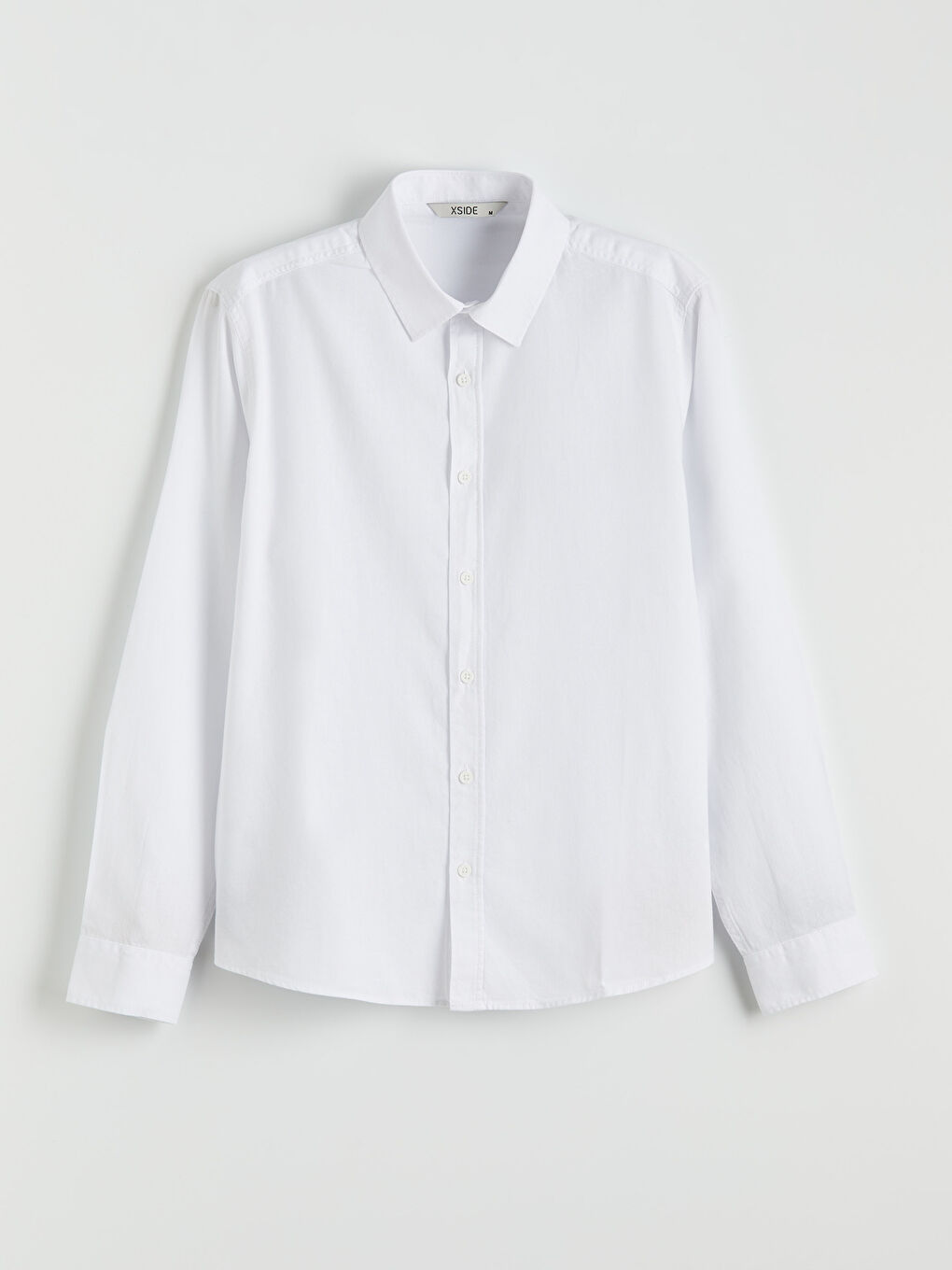 Мъжка риза с обикновена кройка от габардин.-4