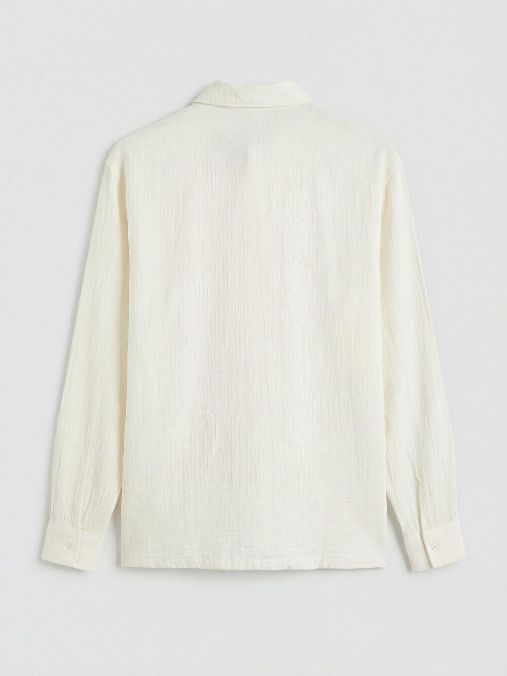 Ekru Regular Fit Müslin Erkek Gömlek-1