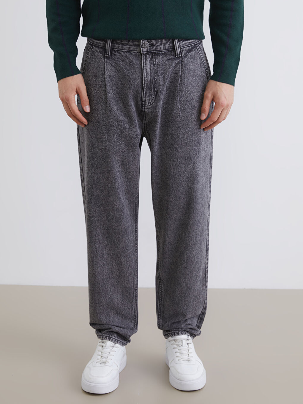 Мужчины Антрацитовый Джинсы-1