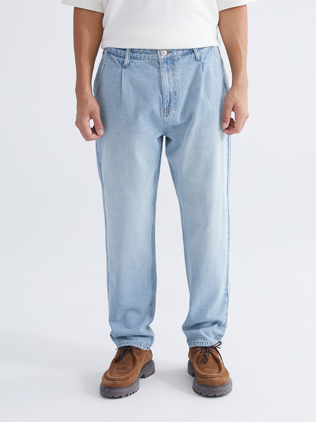 Мужчины Индиго Джинсы-1