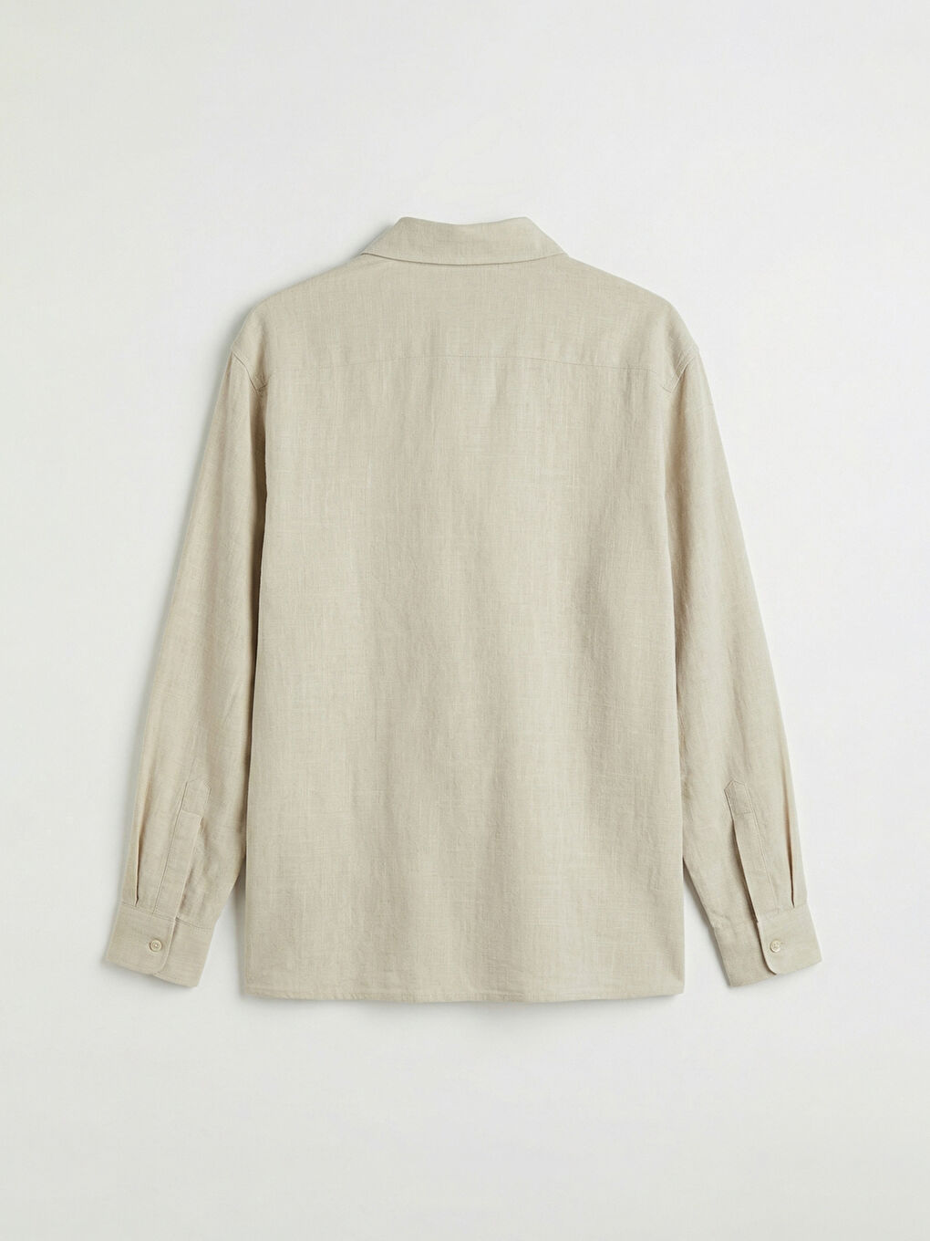 Gri Regular Fit Erkek Keten Görünümlü Gömlek-1