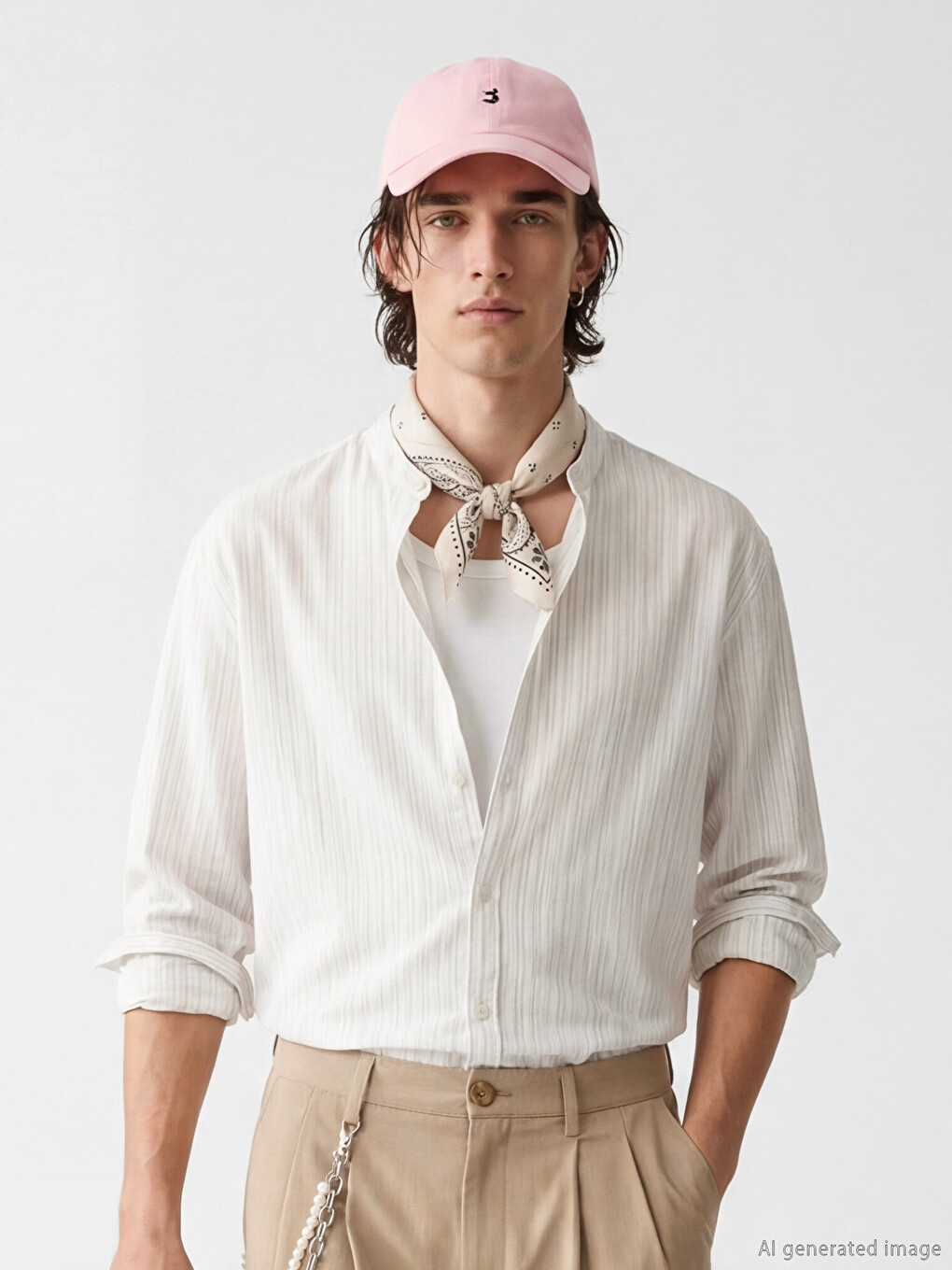 Regular Fit Grandad Collar Poplin Men's Shirt