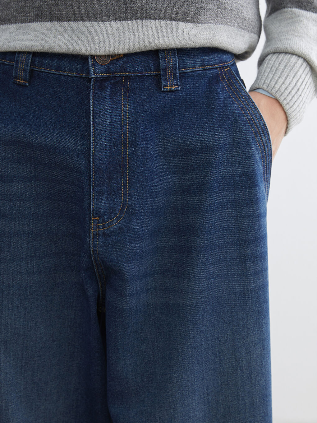 Мужчины Индиго Джинсы-2