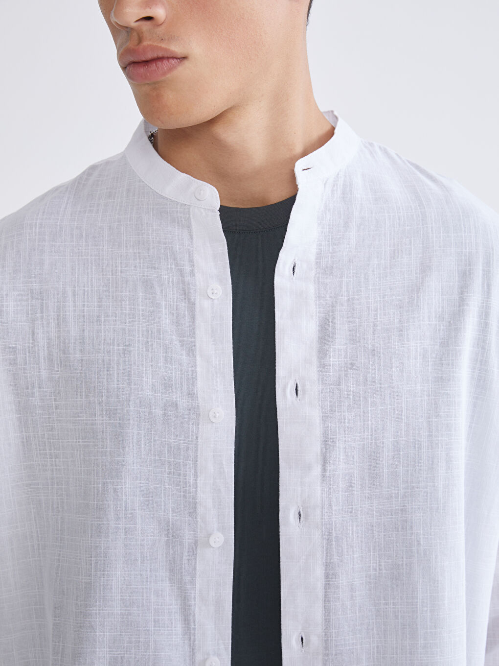 Beyaz Regular Fit Poplin Erkek Gömlek-2