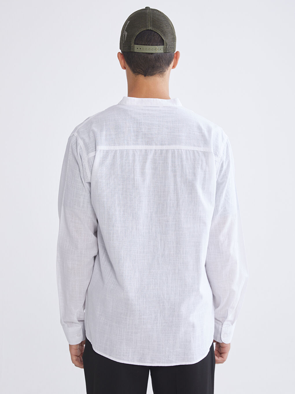 Beyaz Regular Fit Poplin Erkek Gömlek-3