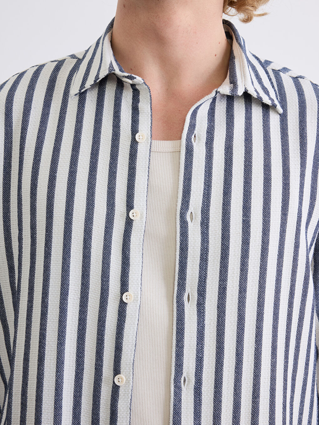 Regular Fit Striped Dobby Men's Shirt-2