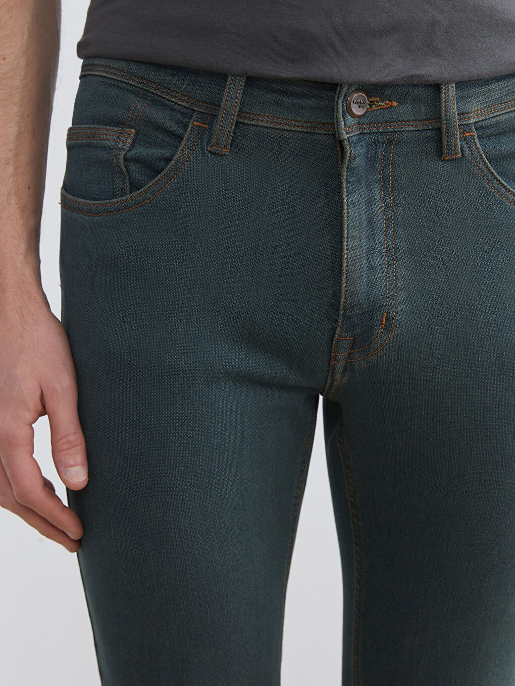 Мужчины Зелёный Джинсы-2