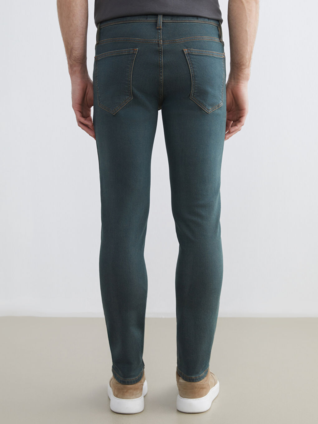Мужчины Зелёный Джинсы-3