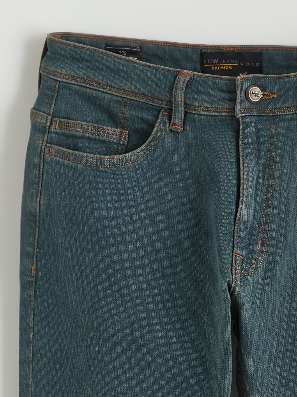 Мужчины Зелёный Джинсы-5