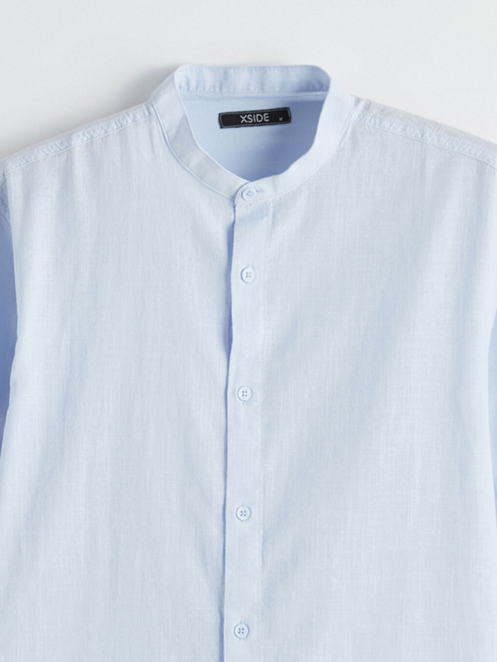 قميص بوبلين للرجال بملاءمة عادية وياقة جرانداد-5
