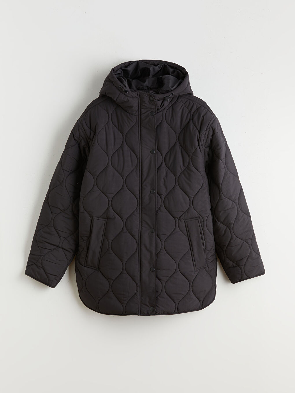 Woman BLACK Puffer Coat-5
