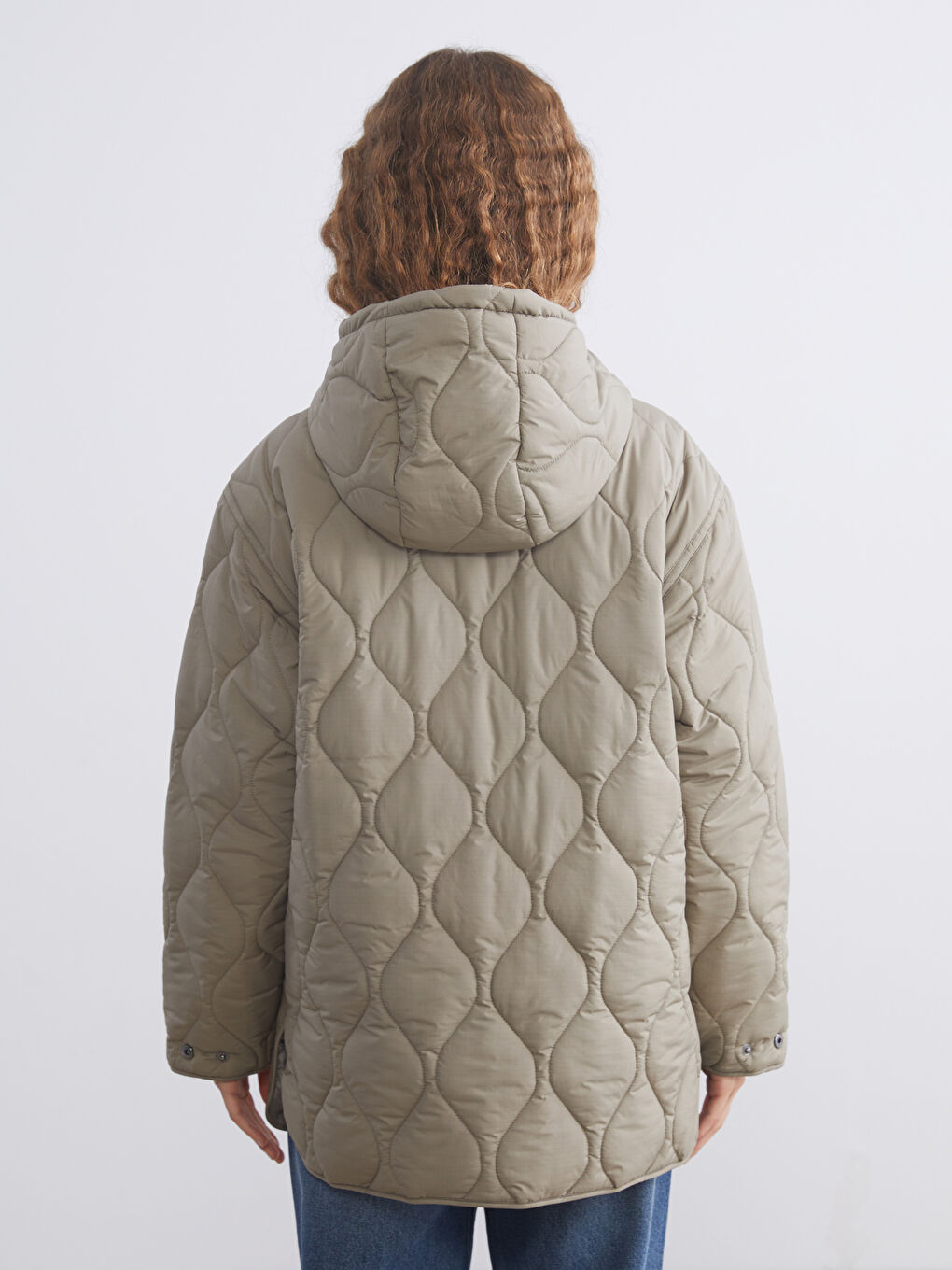 Woman KHAKI Puffer Coat-4