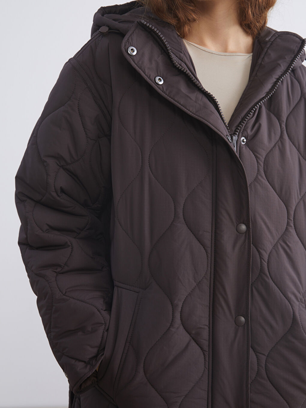 Woman BROWN Puffer Coat-2
