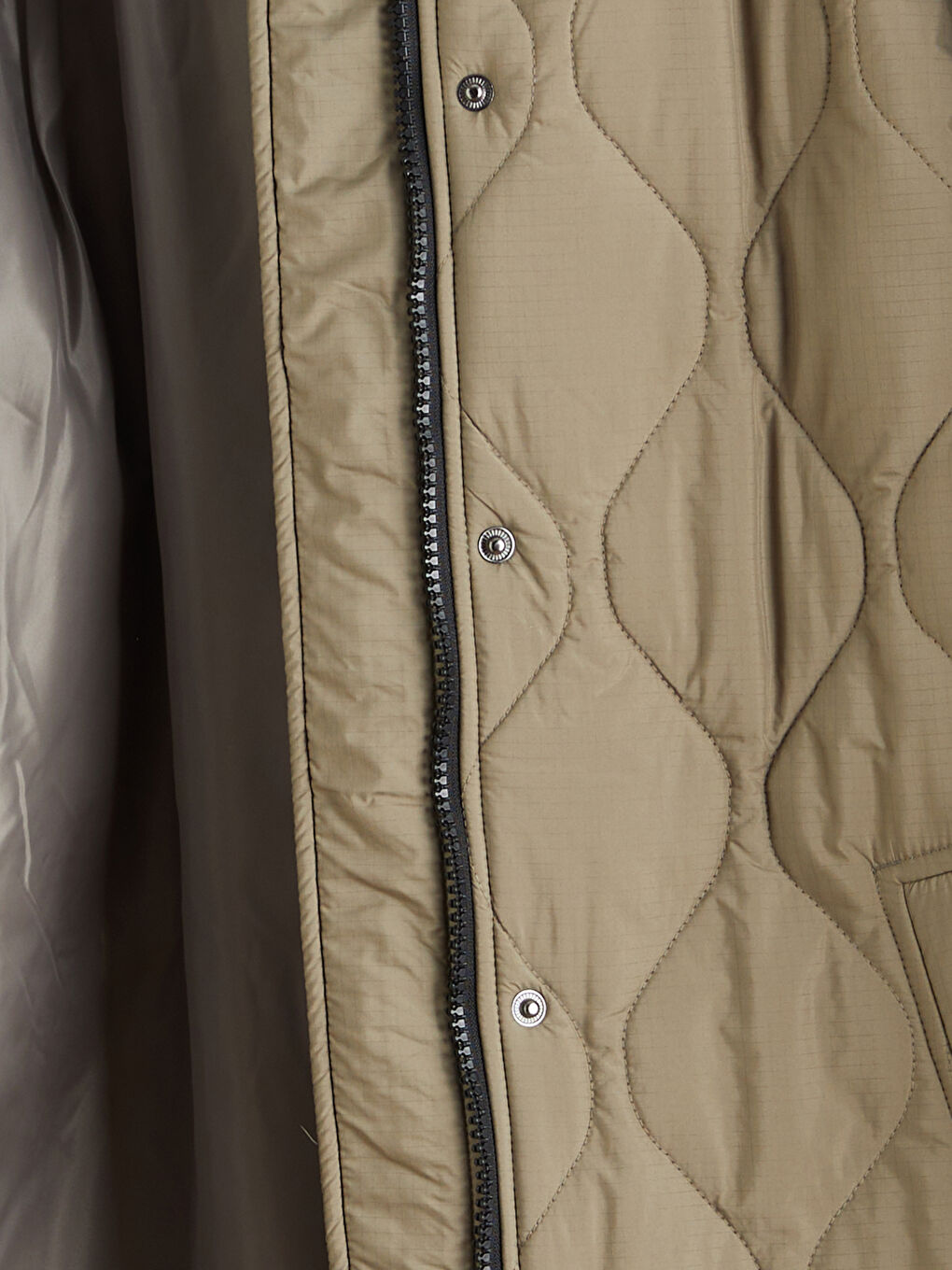 Haki Kapüşonlu Kapitone Oversize Kadın Şişme Mont	-6