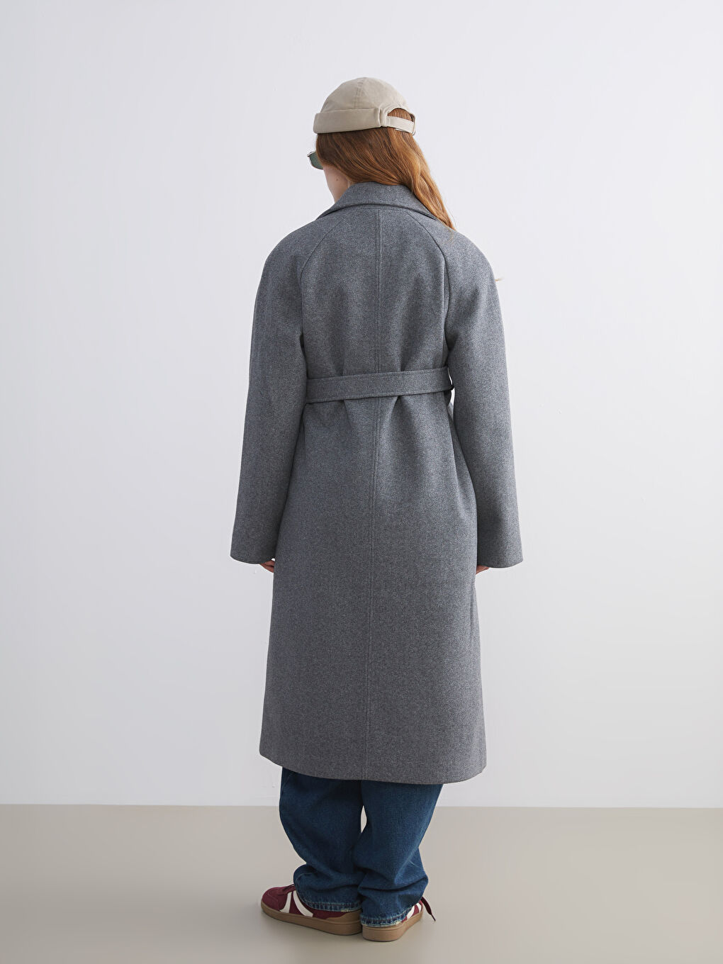 Woman GREY Wool Blended Overcoat-4