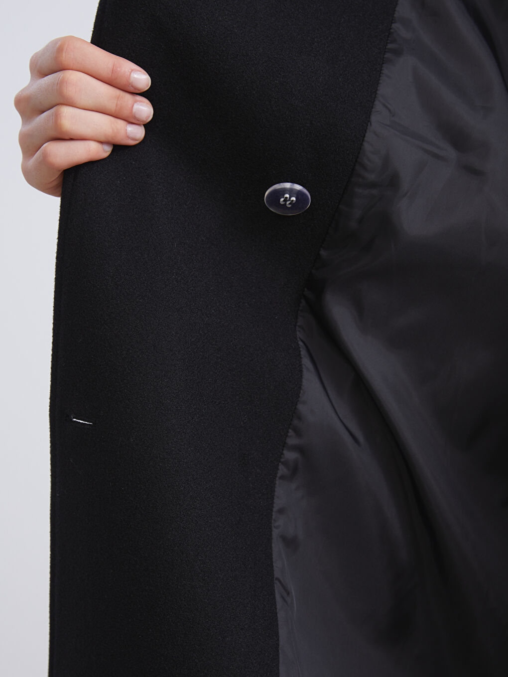 CRNA Kaput od mešavine vune Žena-3