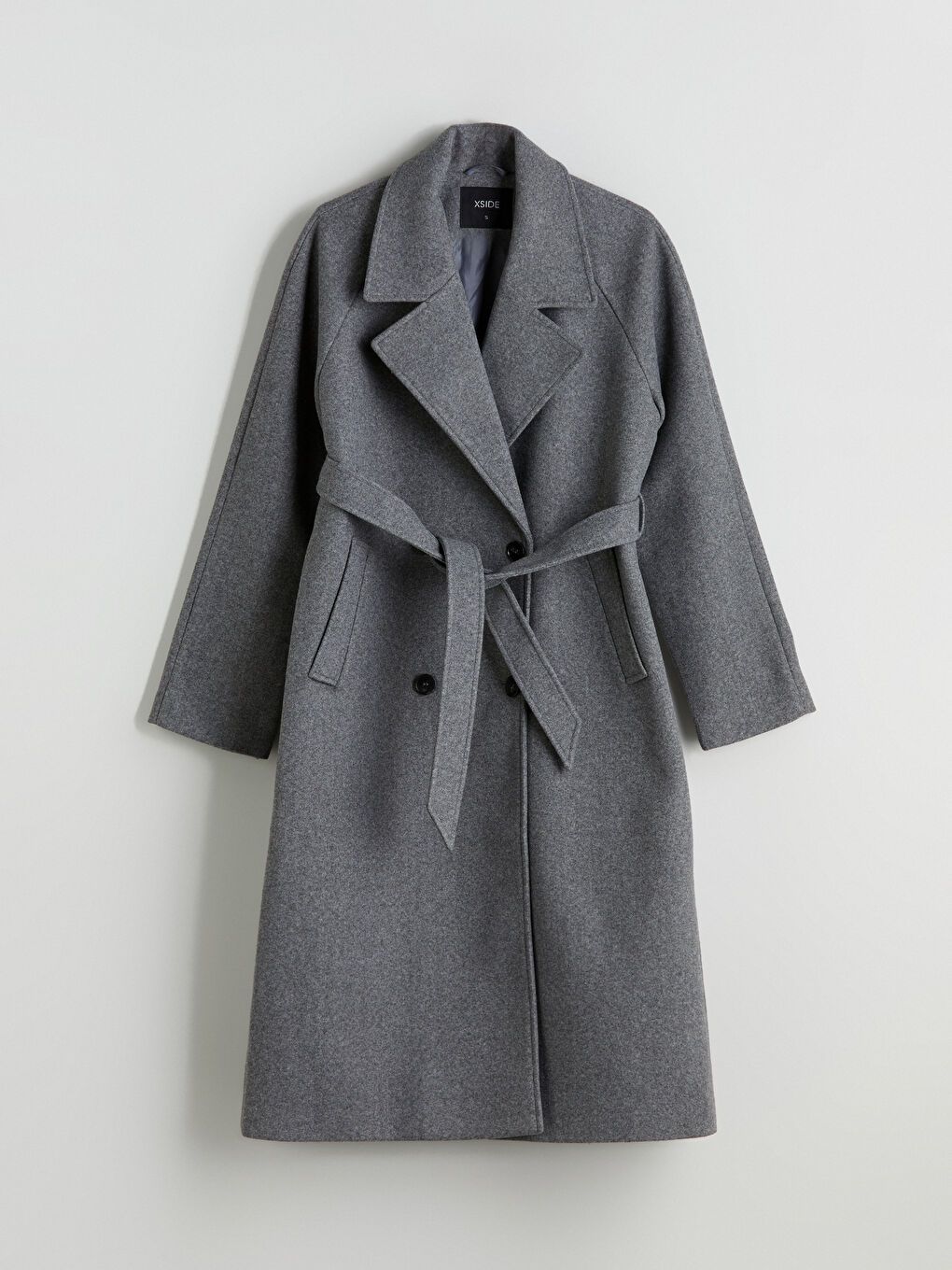 Woman GREY Wool Blended Overcoat-5