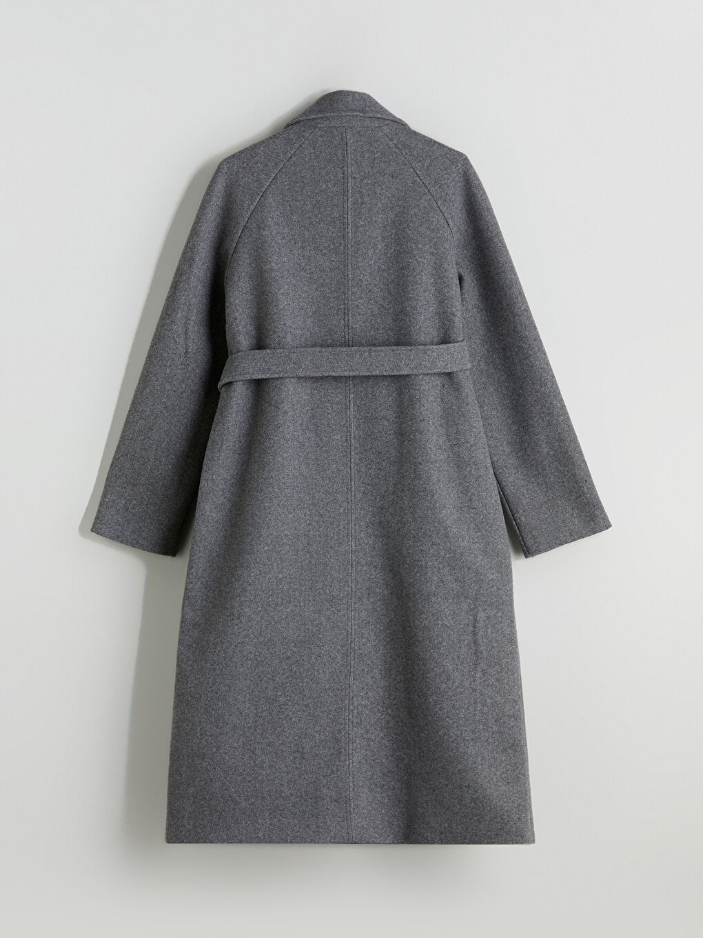 Woman GREY Wool Blended Overcoat-7