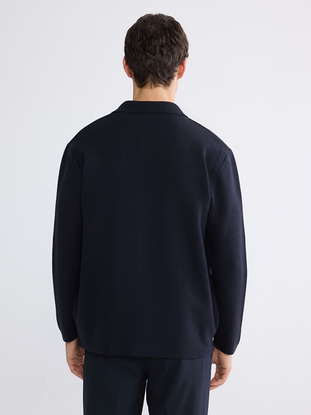 Lacivert Standart Kalıp Erkek Triko Hırka-3