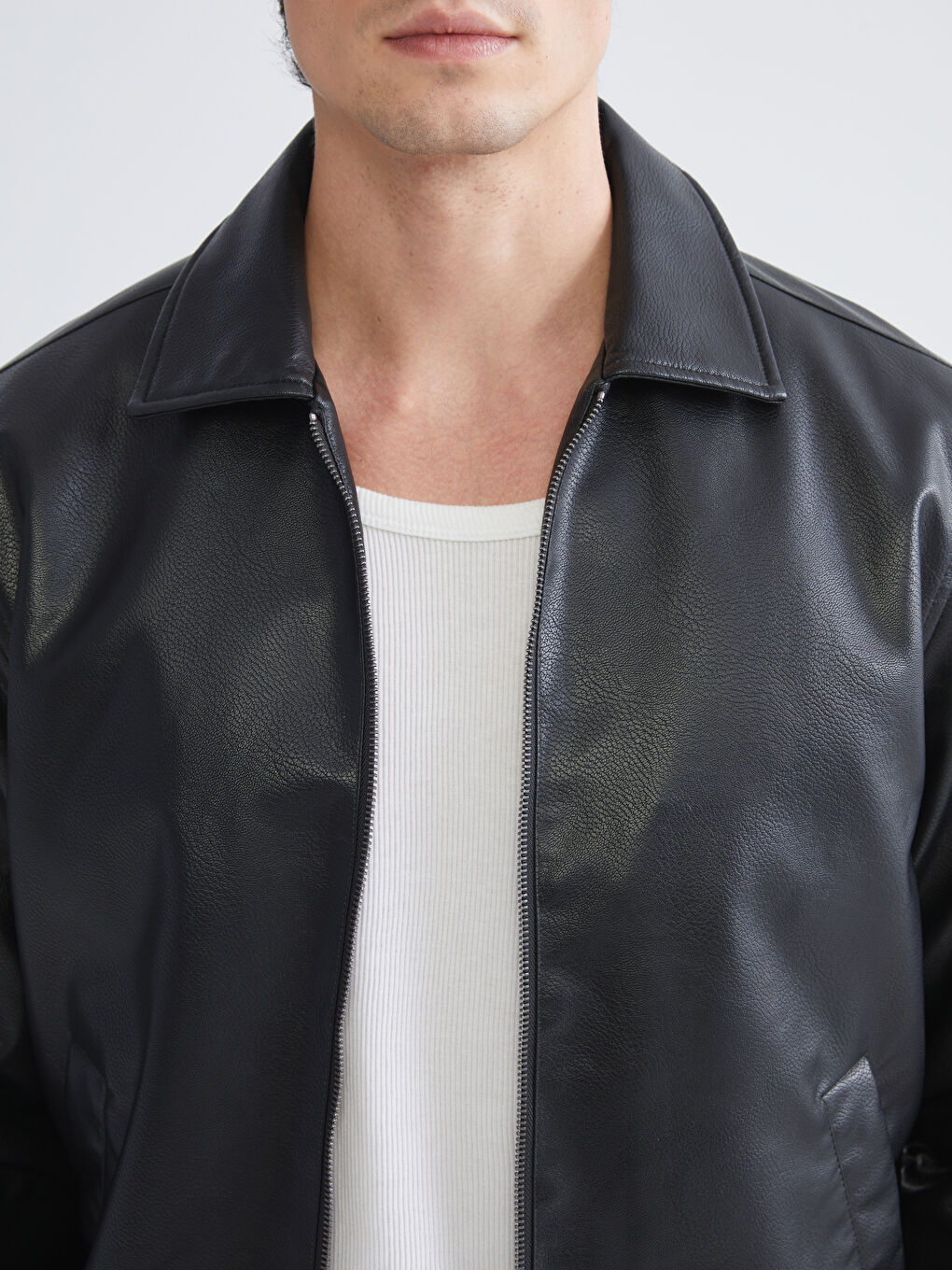 Men's Leather-Look Jacket in a Regular Fit-2