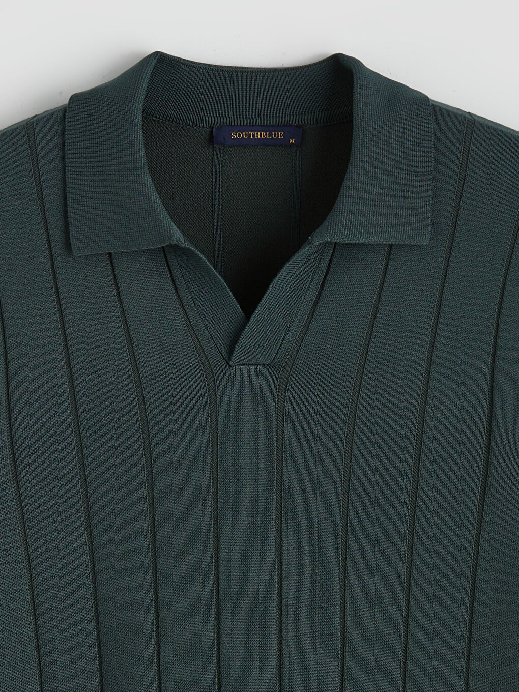 Yeşil Polo Yaka Erkek Triko Kazak-1