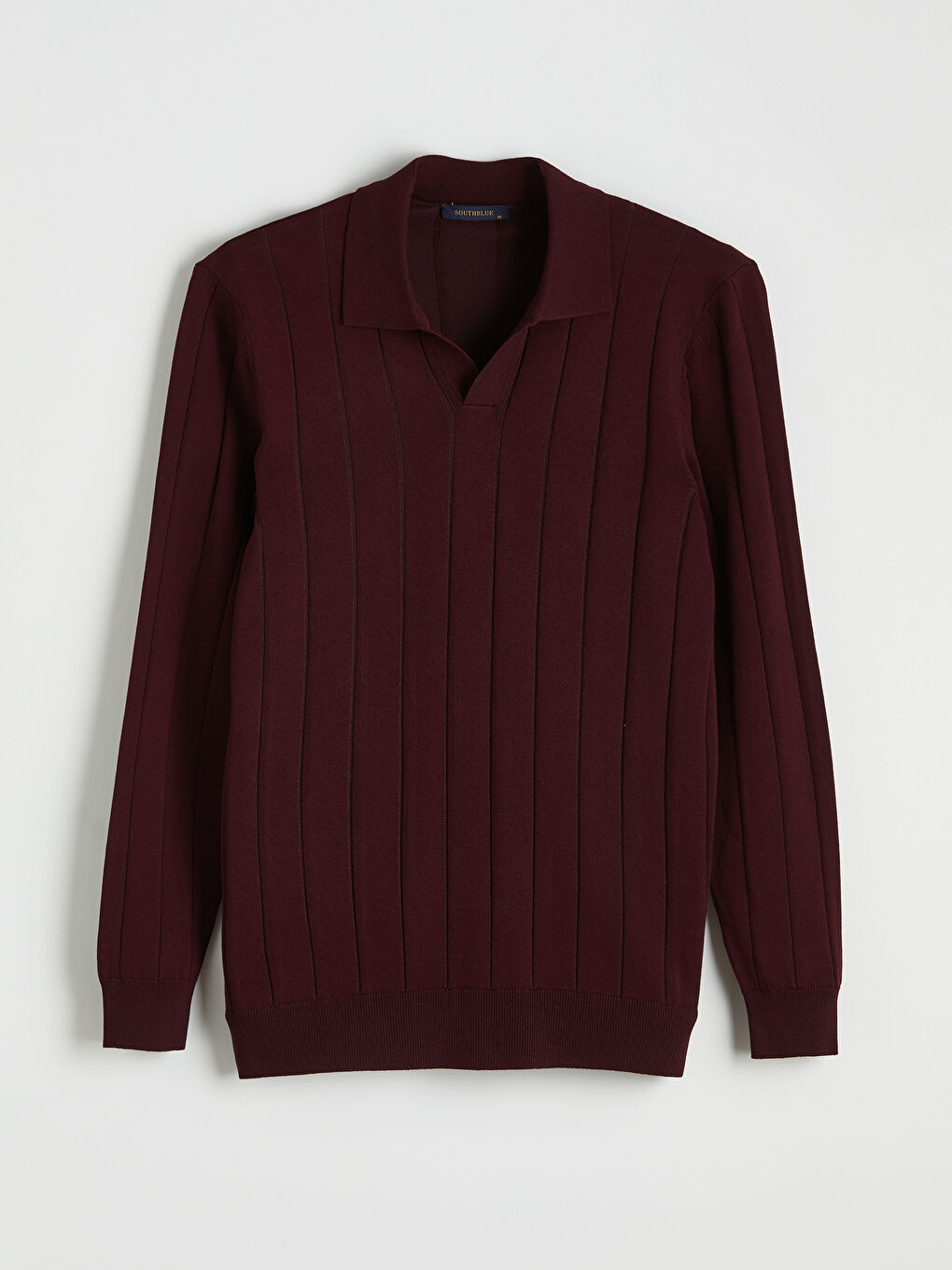 Bordo Polo Yaka Erkek Triko Kazak