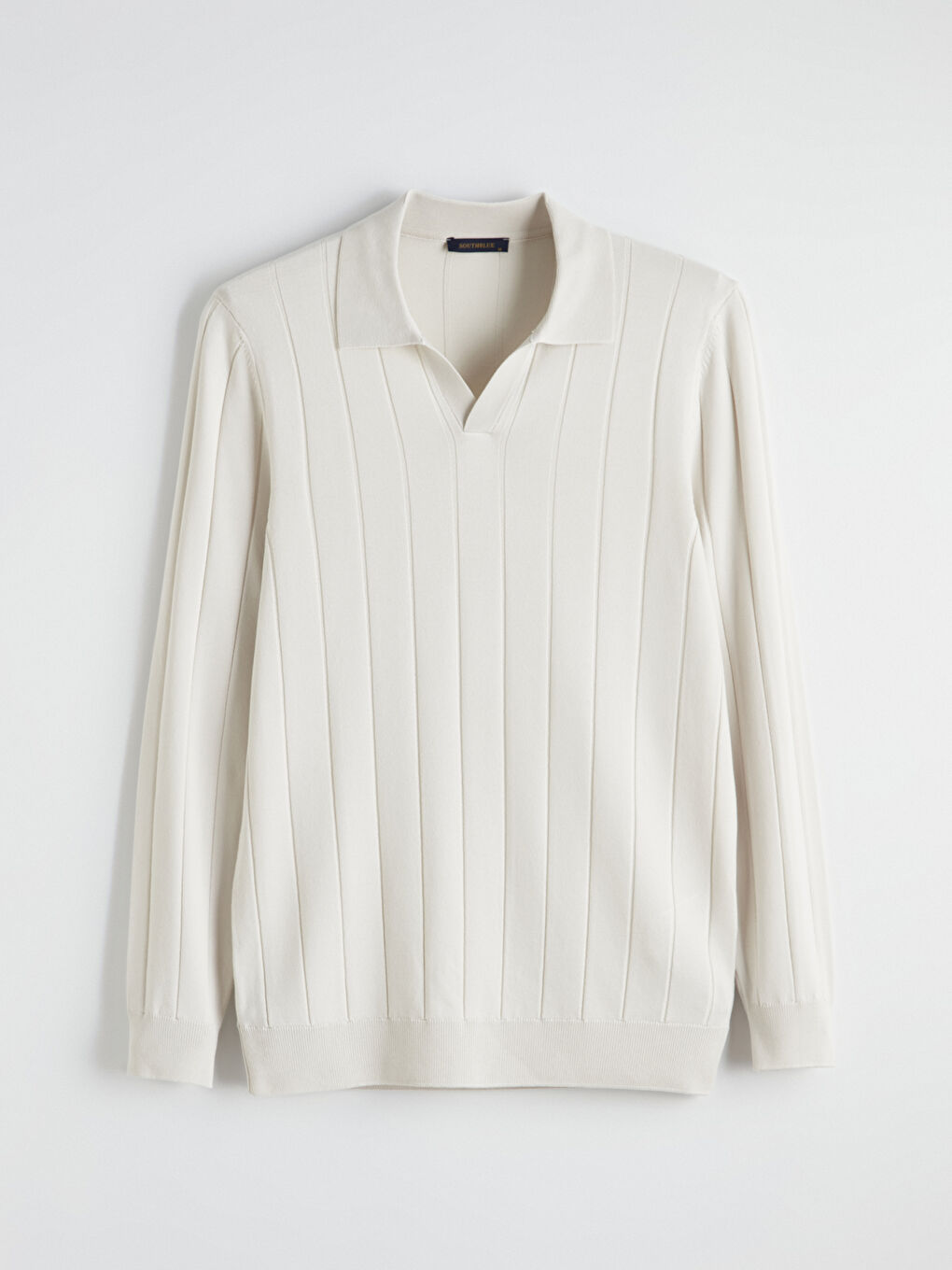 Bej Polo Yaka Erkek Triko Kazak-4