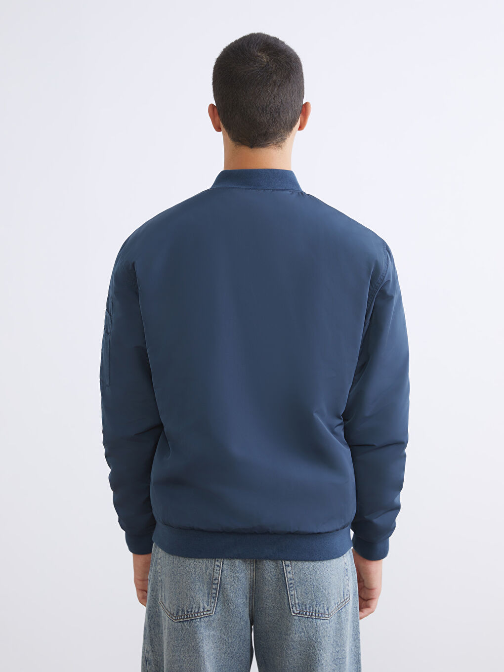 Lacivert Standart Kalıp Kolej Yaka Erkek Mont-4