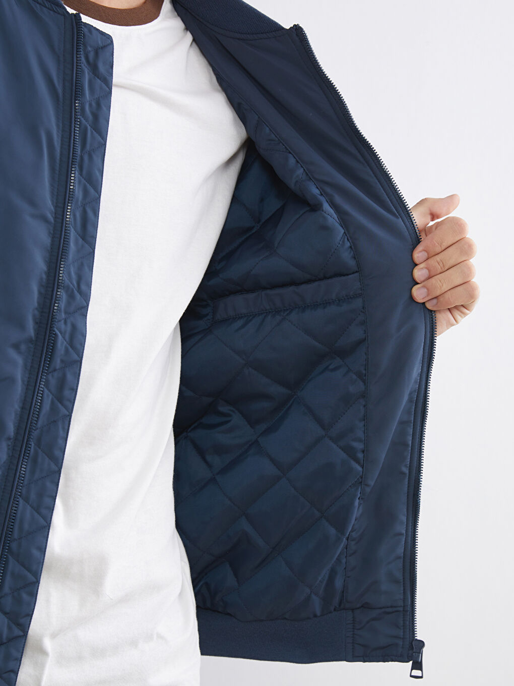 Мужчины Синий Пальто-3