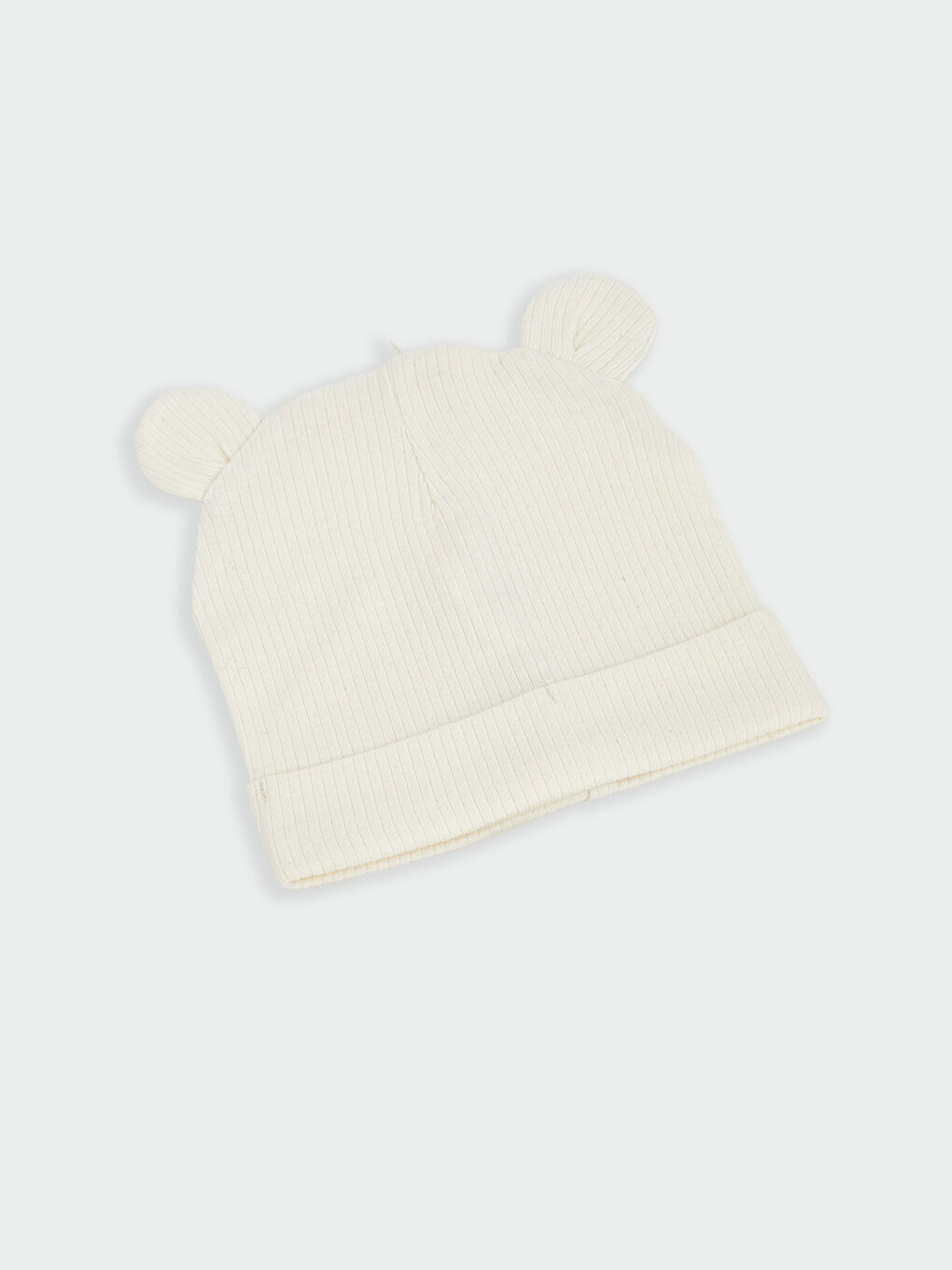 Ekru Kulak Detaylı Erkek Bebek Bere 