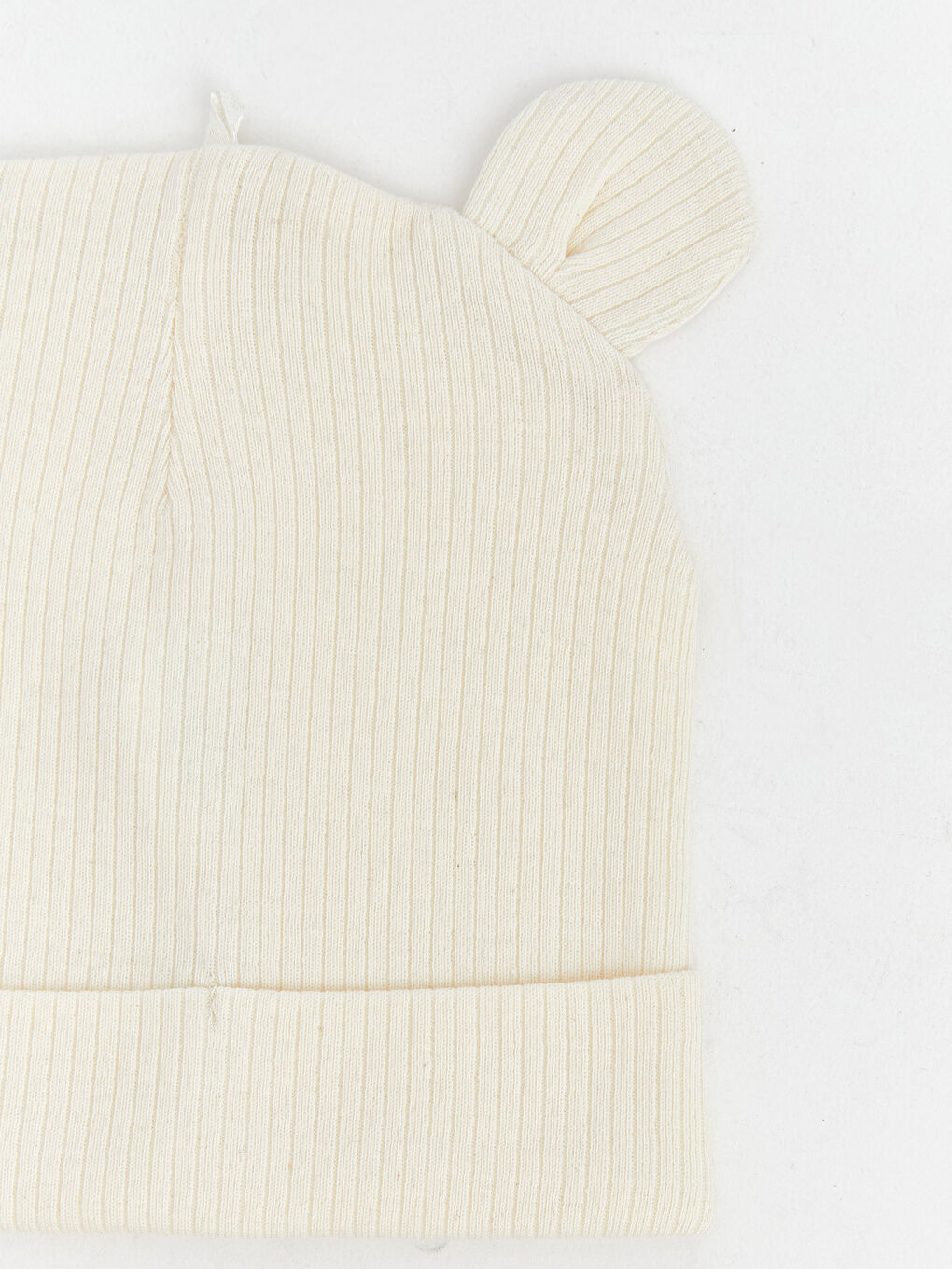 Ekru Kulak Detaylı Erkek Bebek Bere -1