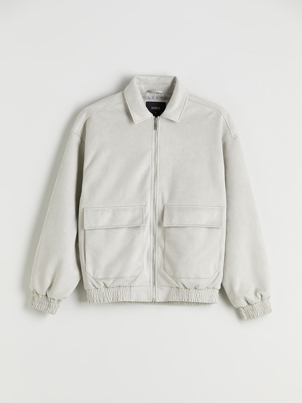 Bej Rahat Kalıp Süet Erkek Mont-5