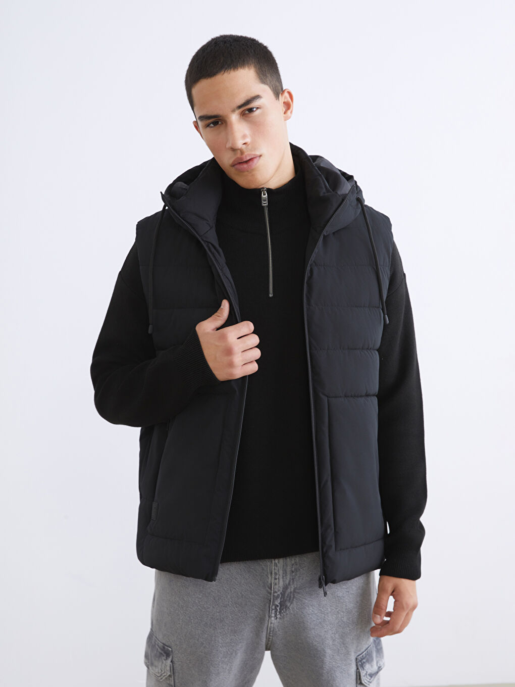 Siyah Standart Kalıp Erkek Şişme Yelek