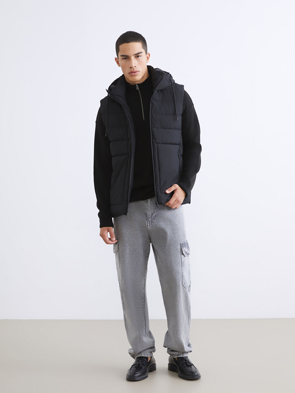 Siyah Standart Kalıp Erkek Şişme Yelek-1