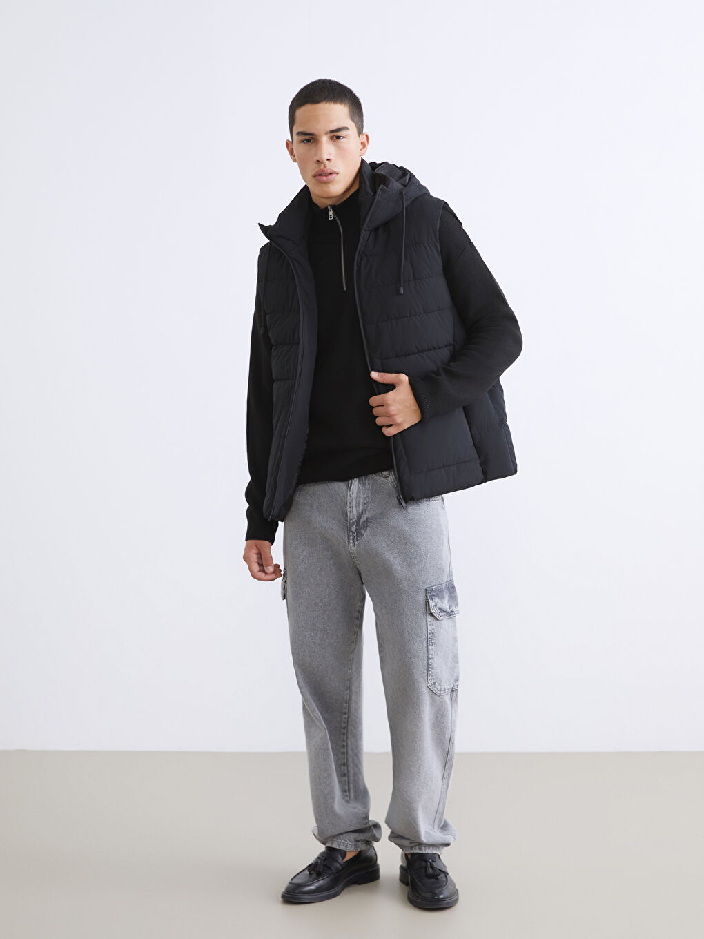 Mann SCHWARZ Steppweste-1