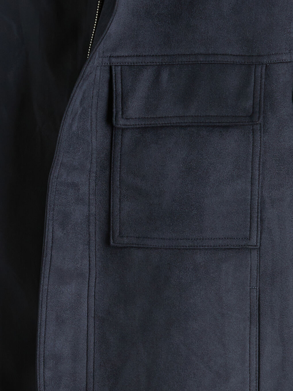 Petrol Rahat Kalıp Ceket Yaka Süet Erkek Mont-8