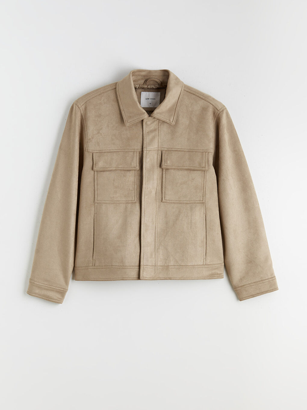 Sarı Rahat Kalıp Ceket Yaka Süet Erkek Mont-5