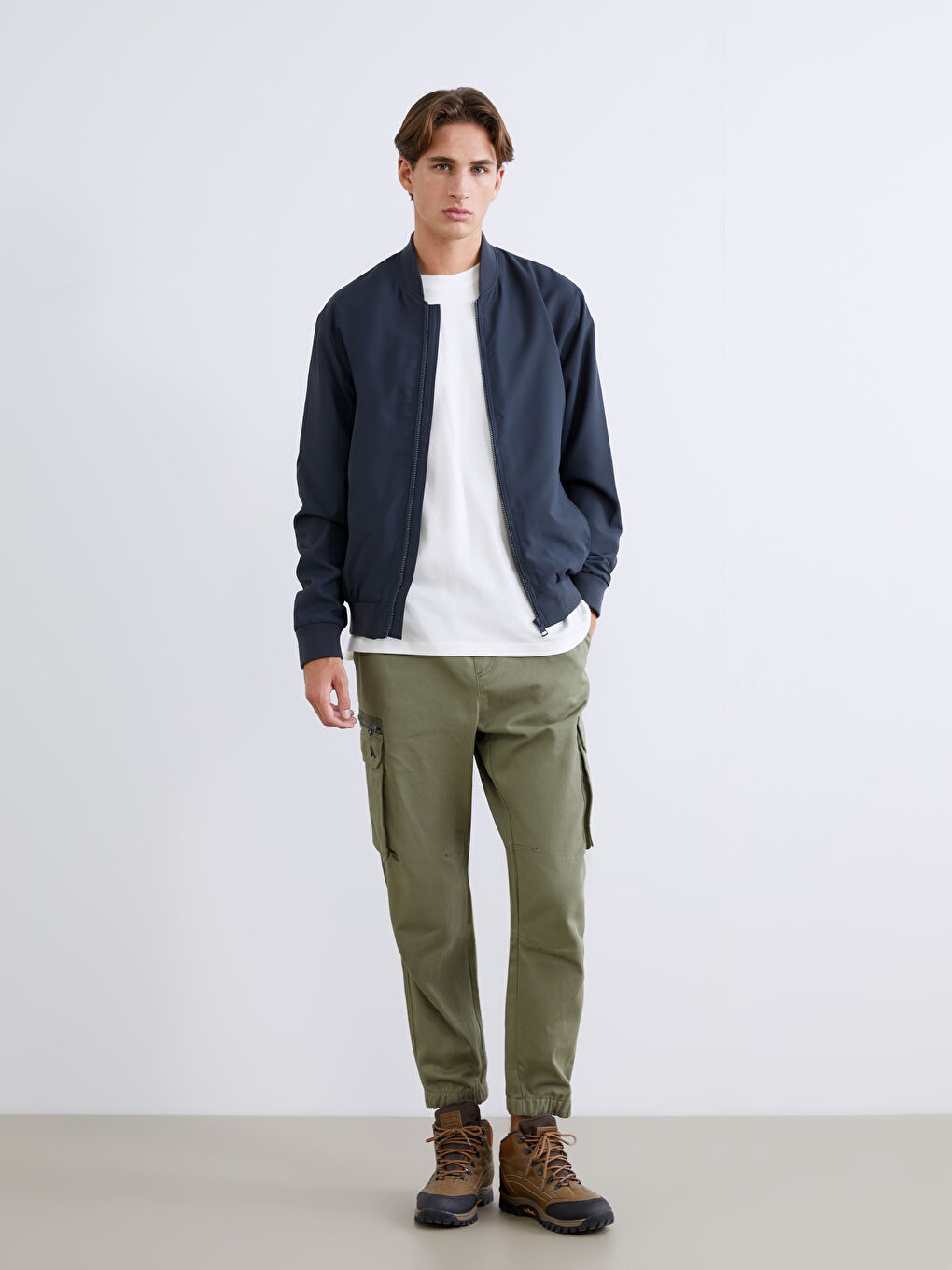 Antrasit Standart Kalıp Kolej Yaka Erkek Mont-1