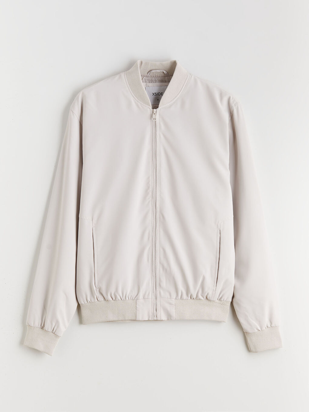 Bej Standart Kalıp Kolej Yaka Erkek Mont-5