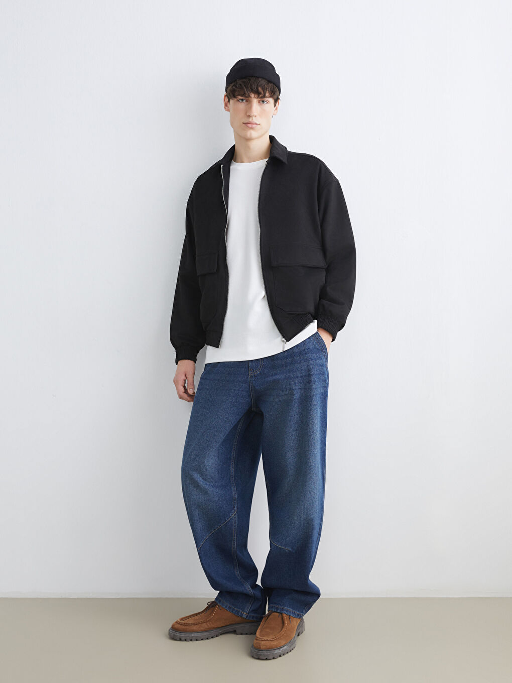 Мужчины Черный Пальто-1