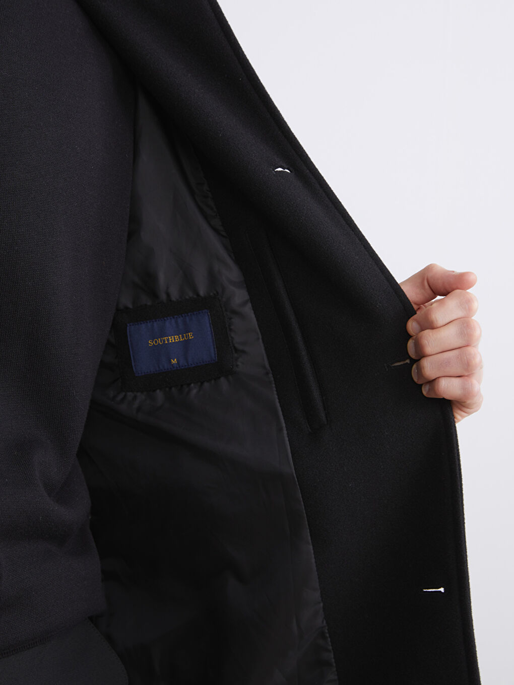 Стандартное Однотонное Мужское Каше Пальто-3