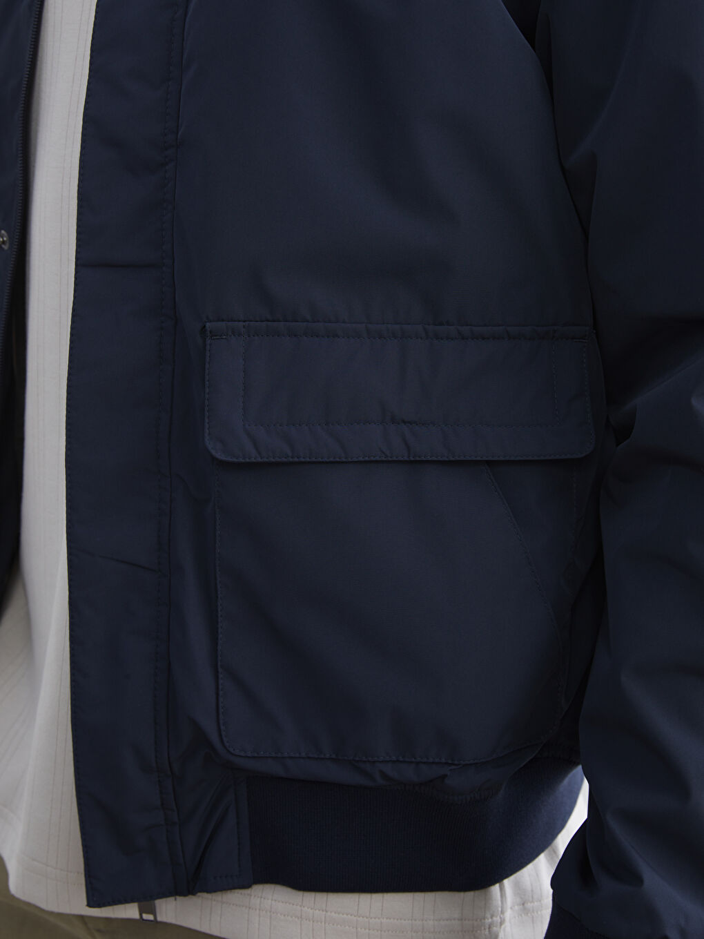 İndigo Standart Kalıp Dik Yaka Erkek Mont-2