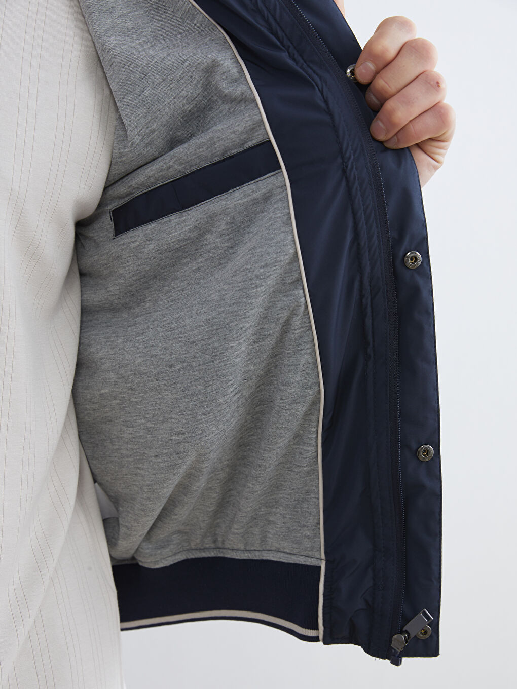 İndigo Standart Kalıp Dik Yaka Erkek Mont-3