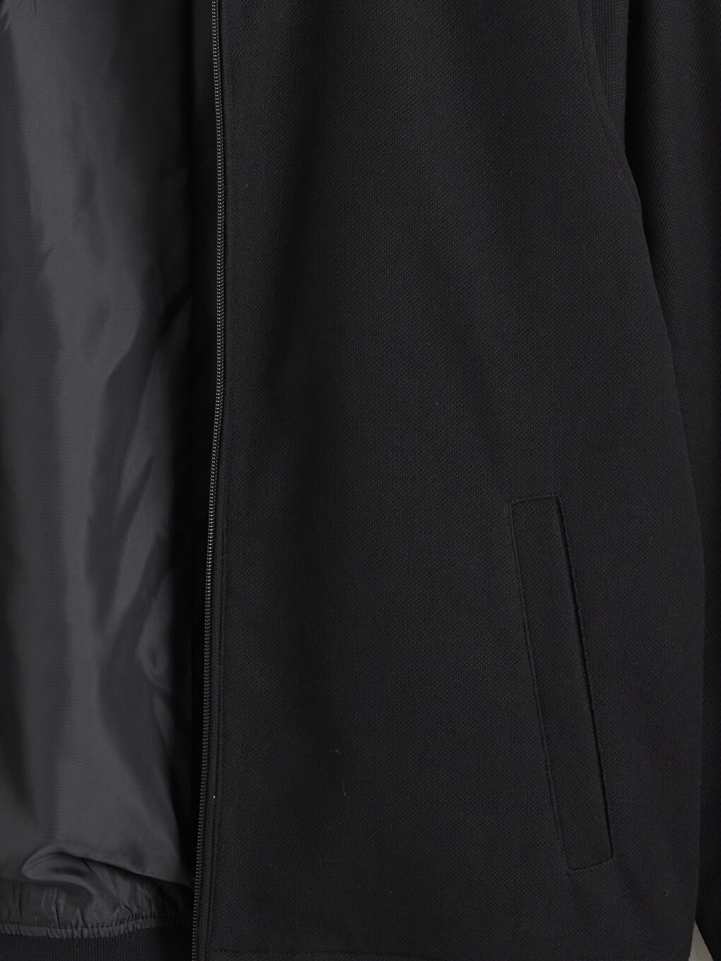 Siyah Standart Kalıp Kolej Yaka Erkek Mont-6