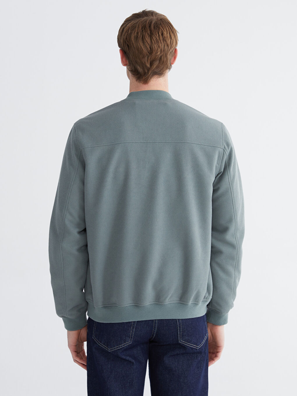 Yeşil Standart Kalıp Kolej Yaka Erkek Mont-4