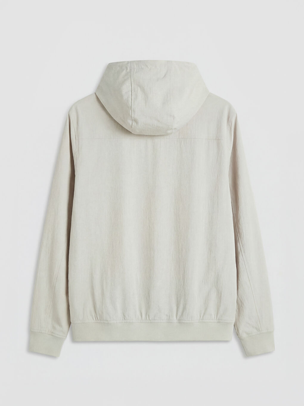 Bej Standart Kalıp Kapüşonlu Erkek Mont-1